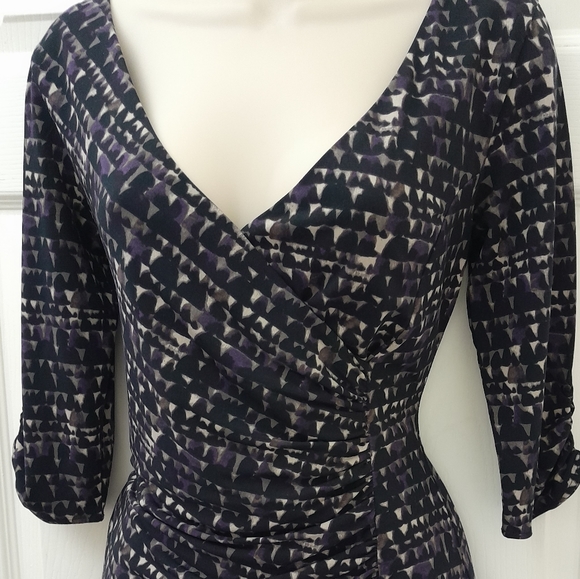 3/4 sleeve faux wrap style Jersey dress from COAST size 10 - Picture 4 of 9